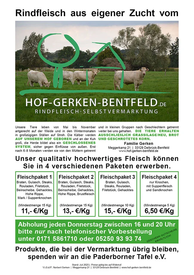 4 Pakete hochwertiges Rindfleisch